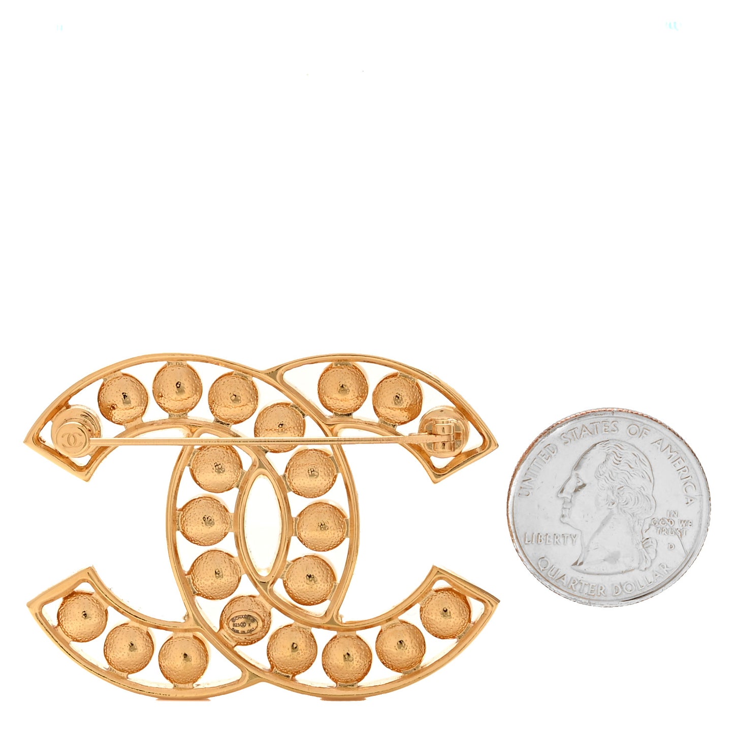 Pearl CC Brooch Light Gold