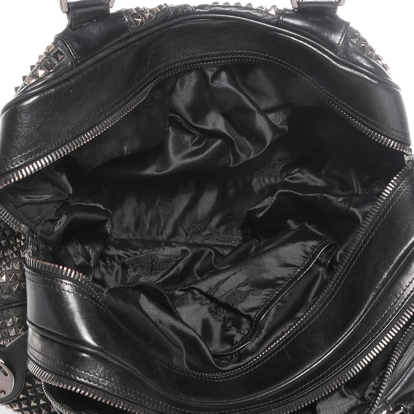 Prorsum Calfskin Studded Knight Satchel Black