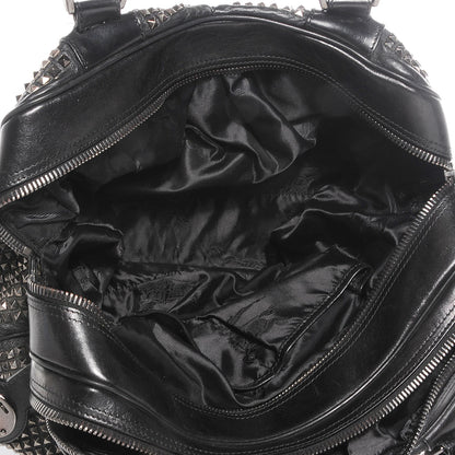 Burberry Prorsum Calfskin Studded Knight Satchel Black 5 of 9