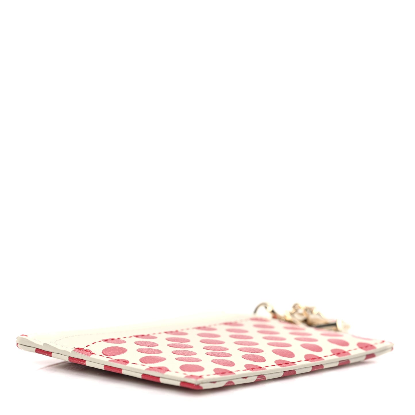 Calfskin DiorAmour Dots Card Holder Red White