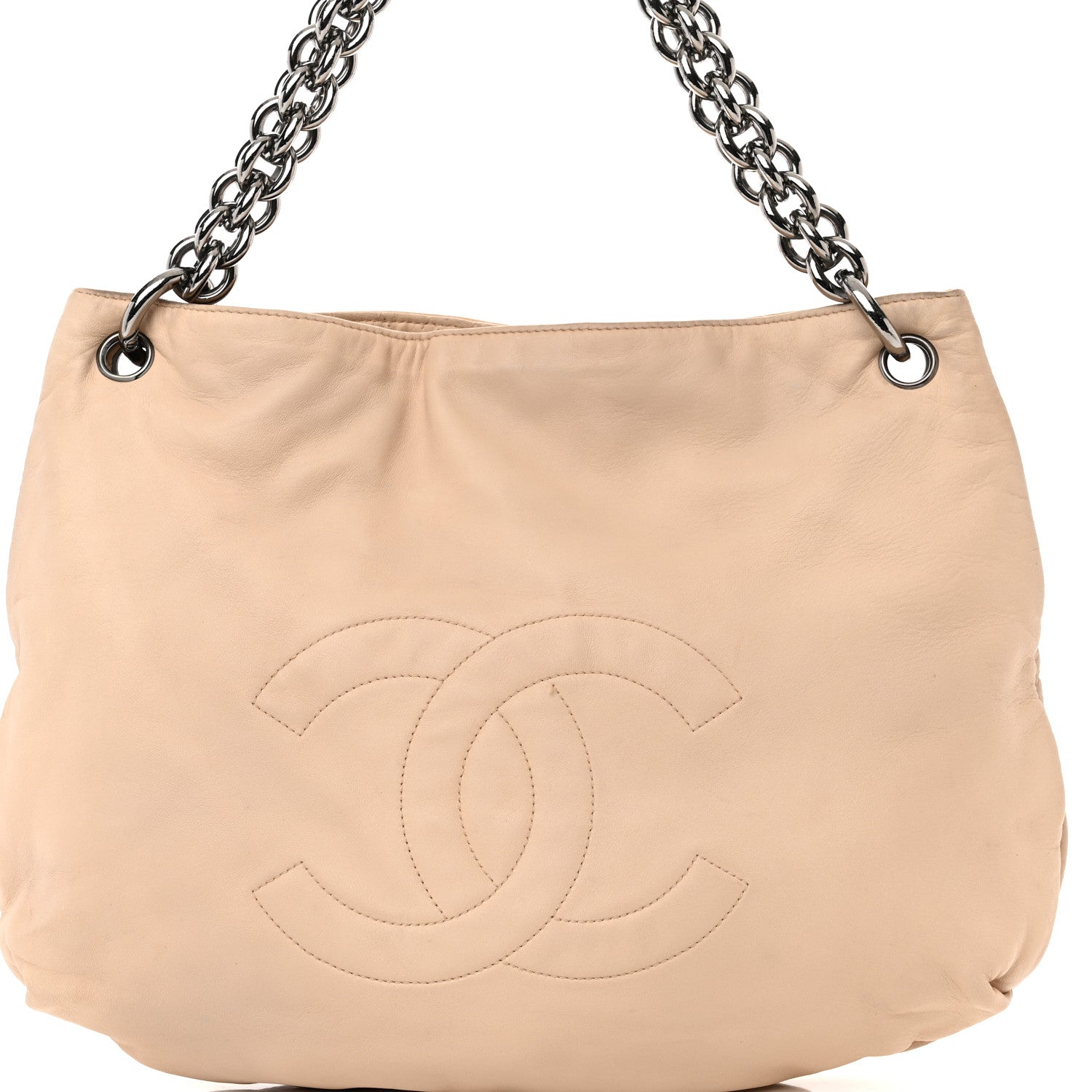 Chanel Lambskin Soft And Chain Hobo Beige 7 of 12