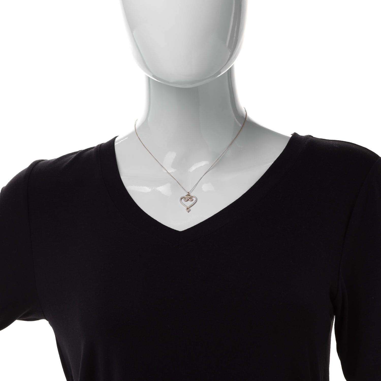 Tiffany 18K Yellow Gold Diamond Paloma Picasso Venezia Goldoni Heart Pendant Necklace 2 of 5