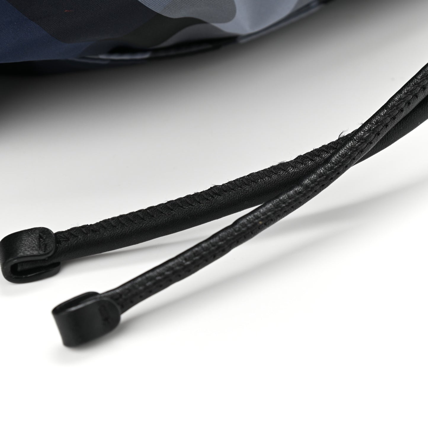 Nylon Check Small Buckleigh Packable Tote Navy Blue