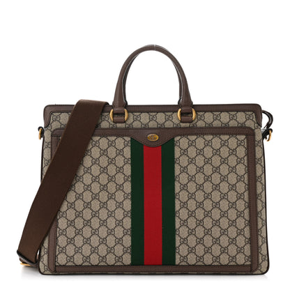 Gucci GG Supreme Monogram Web Ophidia Briefcase Beige New Acero 1 of 12