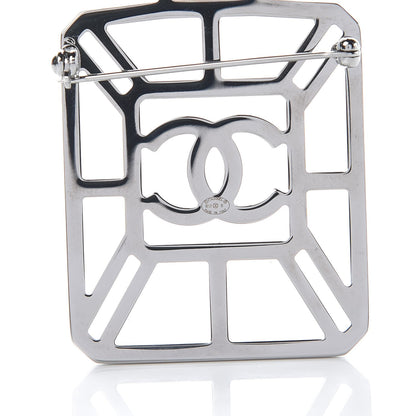 Chanel Ruthenium Crystal Perfume Bottle CC Brooch Iridescent Blue 4 of 5