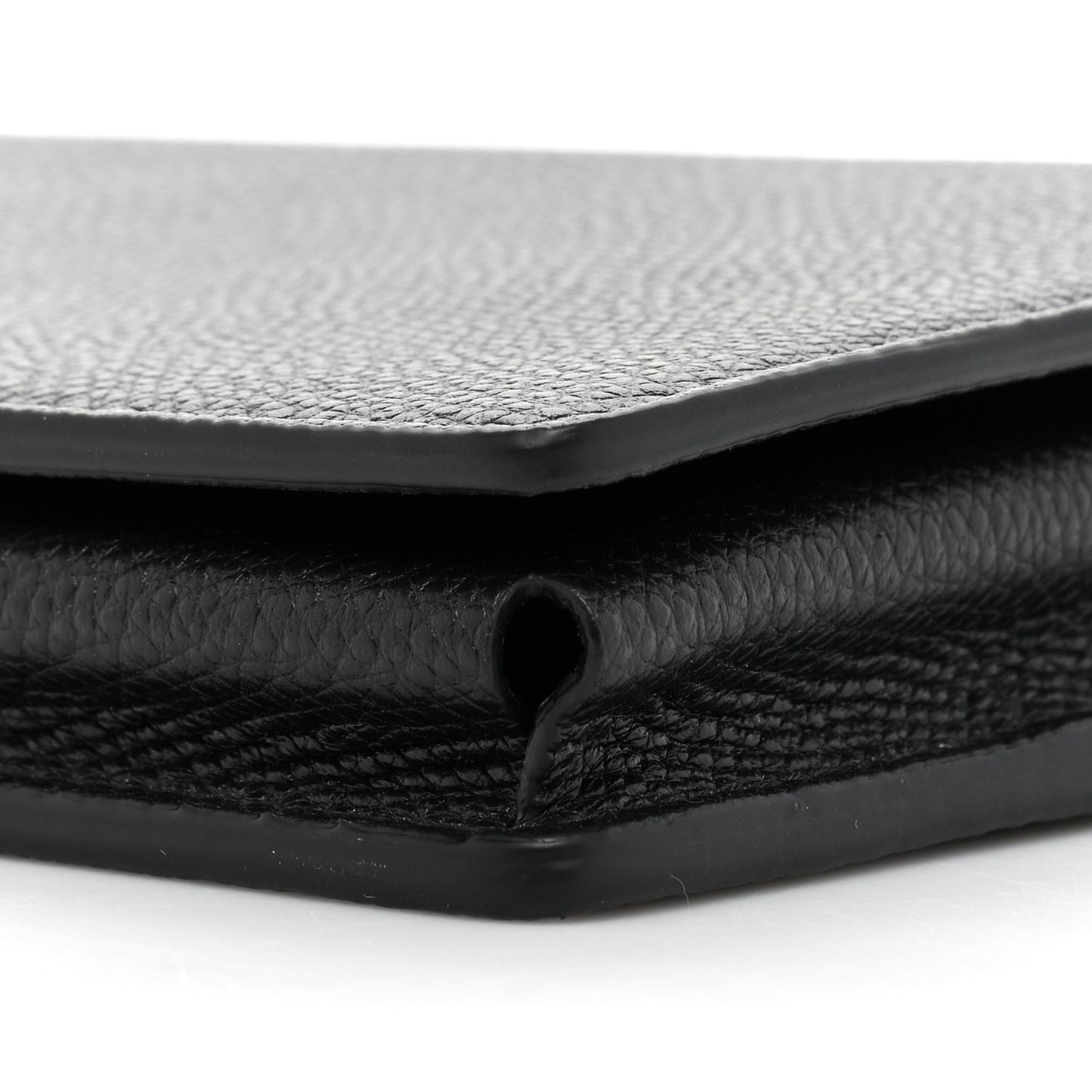 Grainy Calfskin VLogo Top Handle Wallet With Chain Black