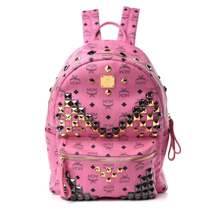 MCM Visetos Studded Medium Stark M Backpack Pink 1 of 16