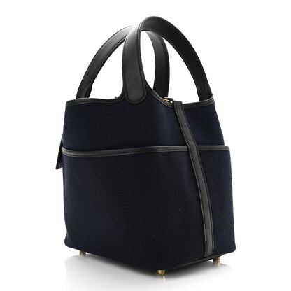 Hermes Toile Goeland Swift Cargo Picotin Lock 18 Bleu Marine 3 of 10