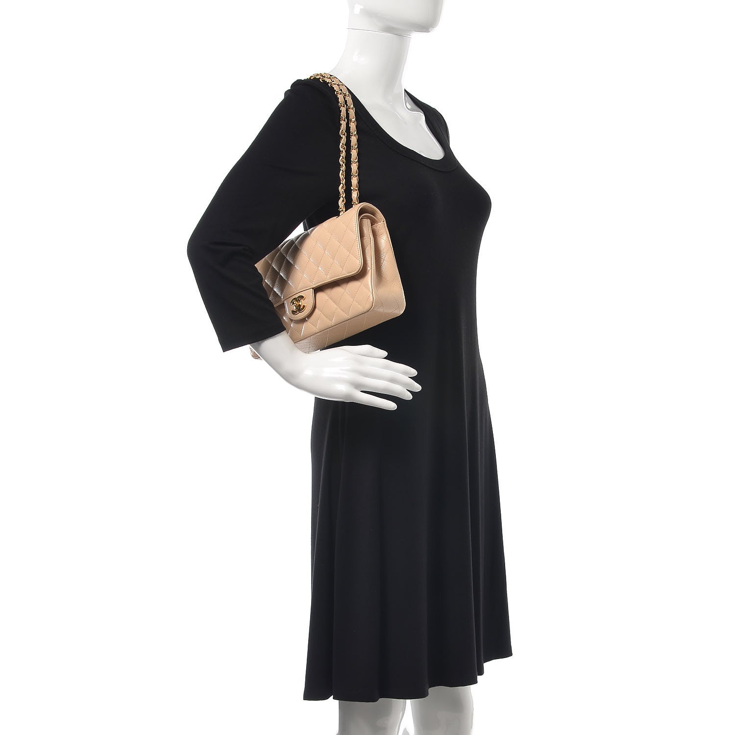 Chanel Caviar Quilted Medium Double Flap Beige Clair 2 of 7
