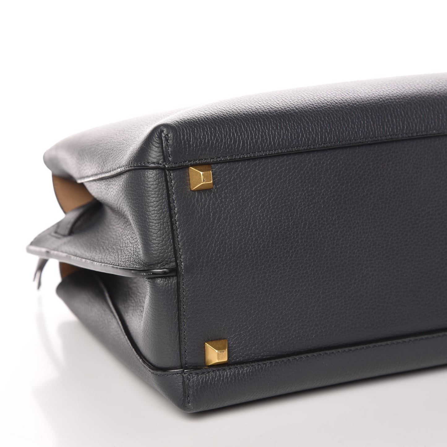 Grained Calfskin Medium Milla Tote Phantom Grey