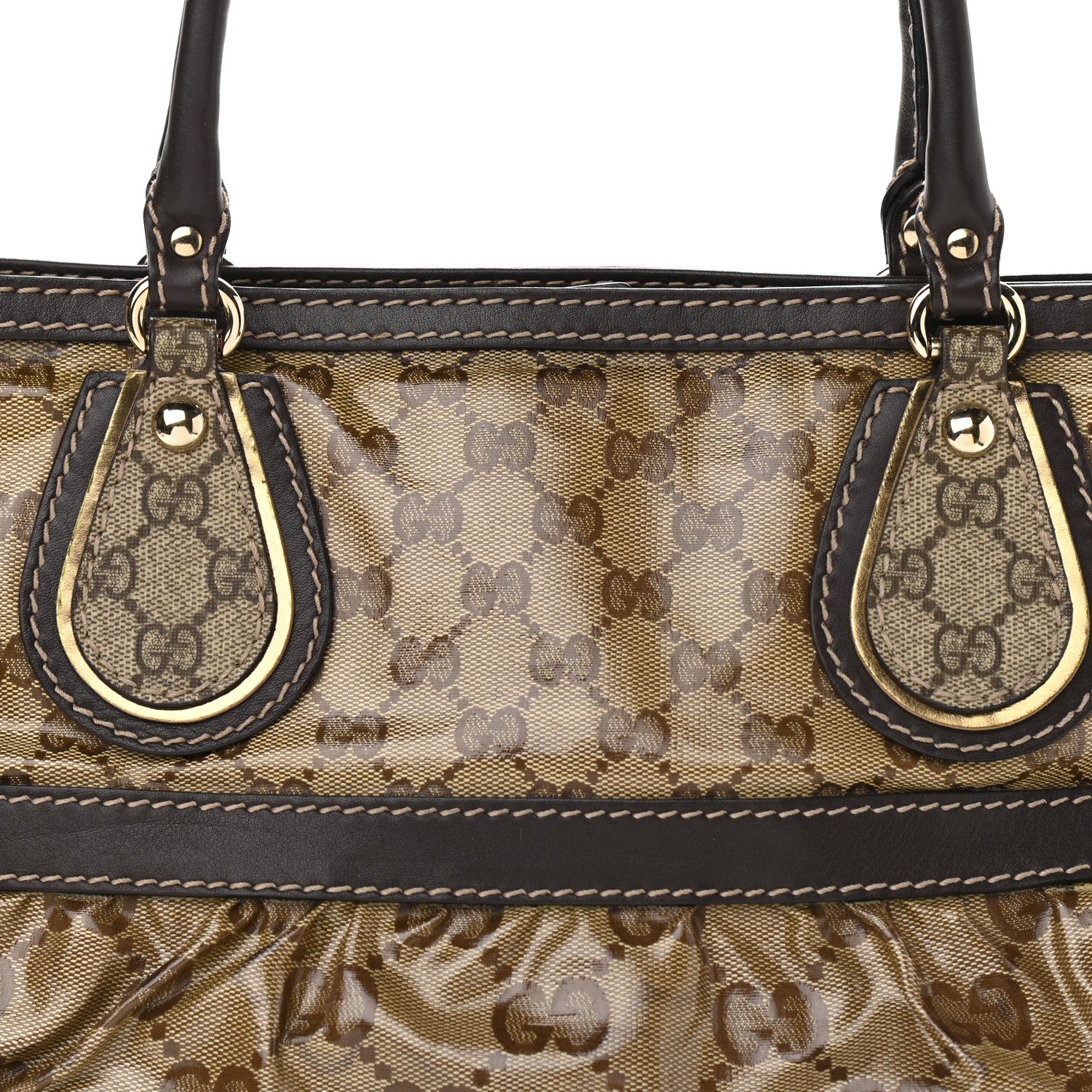 Gucci Crystal Monogram Medium Mix Tote Brown 7 of 10