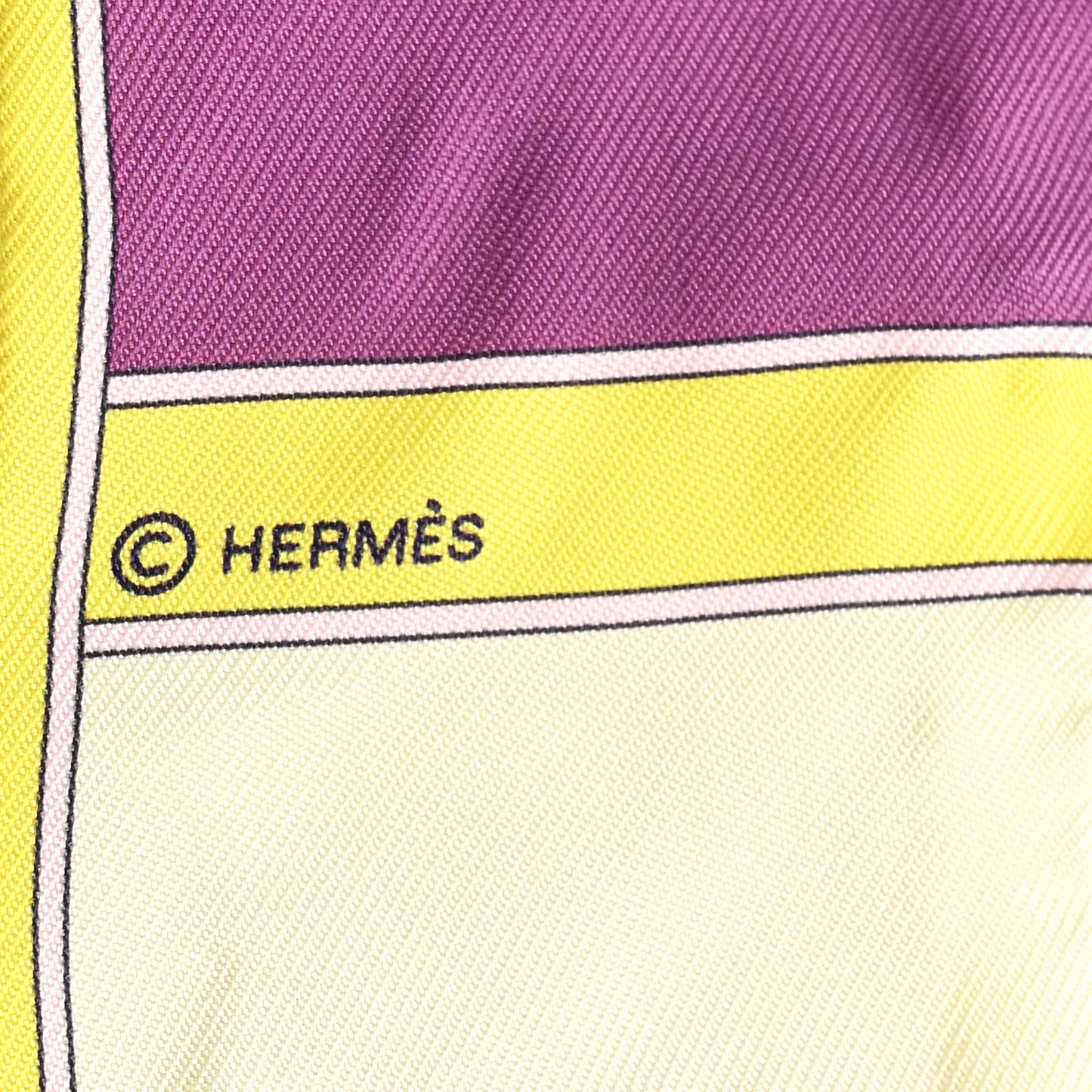 Silk Camails Twilly Jaune Vif Encre Parme