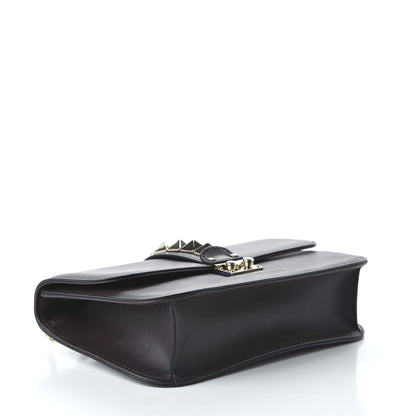 Valentino Garavani Vitello Medium Glam Lock Rockstud Flap Griotte 4 of 9