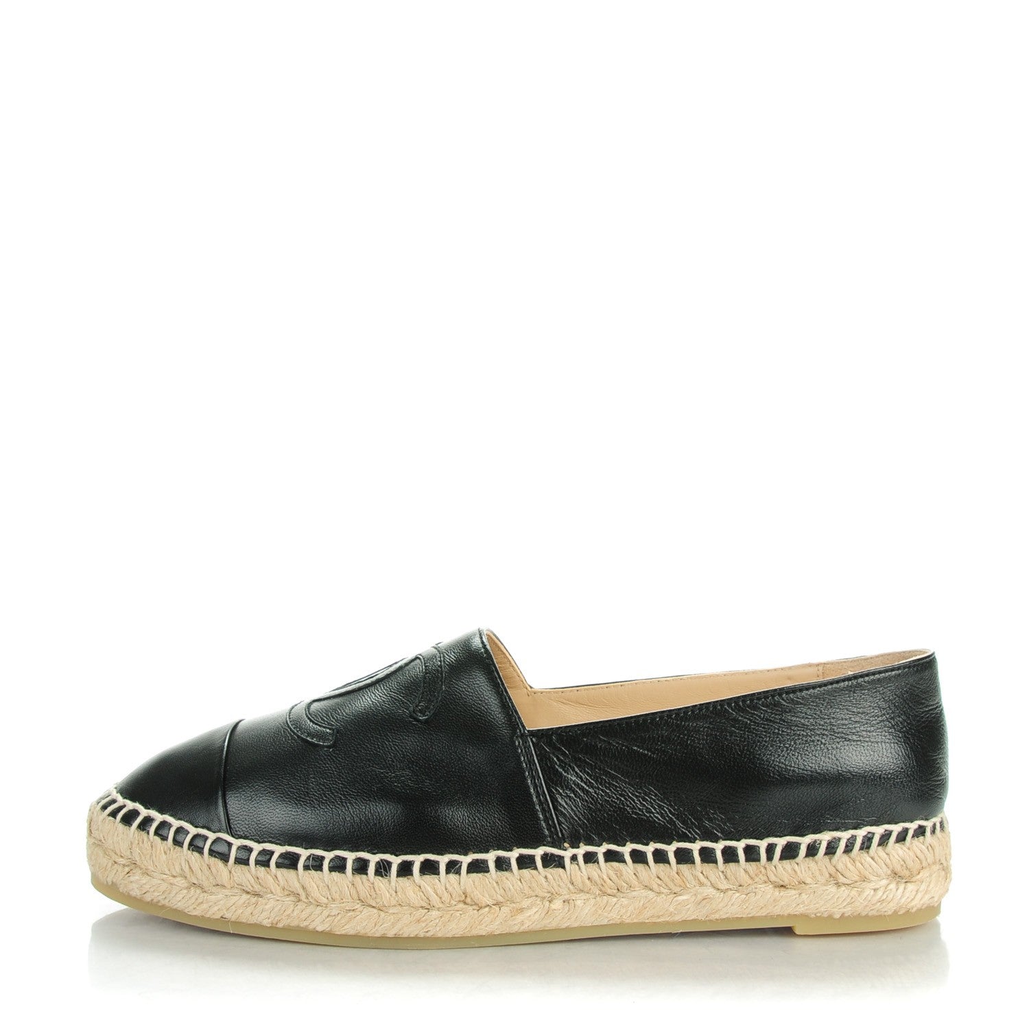 Chanel Lambskin CC Espadrilles 37 Black 1 of 10