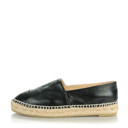 Chanel Lambskin CC Espadrilles 37 Black 1 of 10