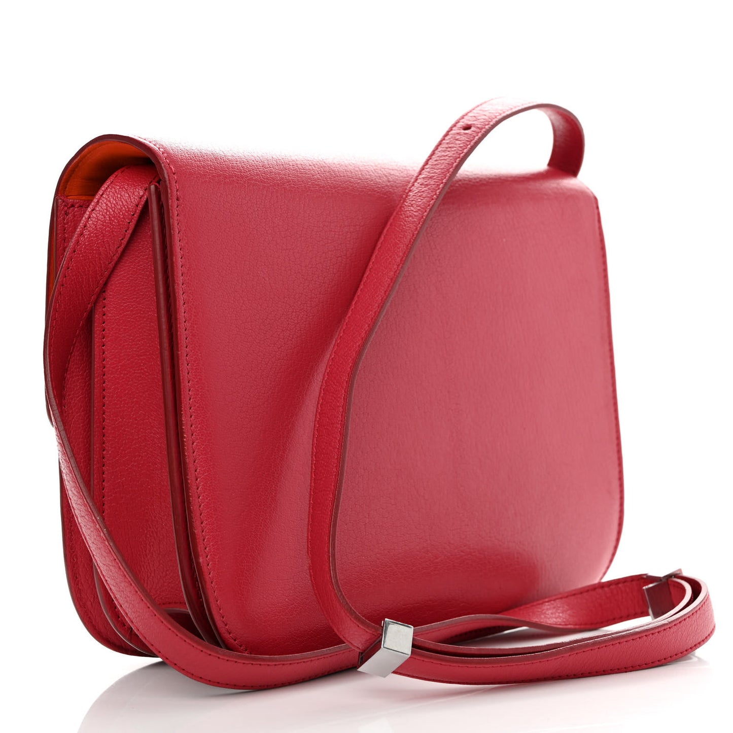 Goatskin Medium Classic Box Flap Bag Dark Pink