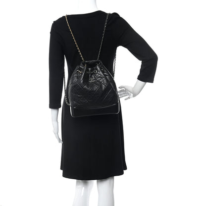 Chanel Aged Calfskin Quilted Gabrielle Backpack Black 2 of 10