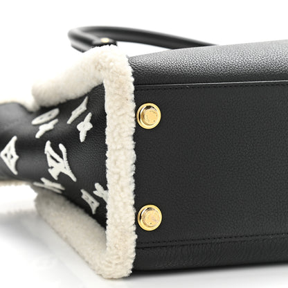 Louis Vuitton Grained Calfskin Shearling On My Side MM Black 7 of 10