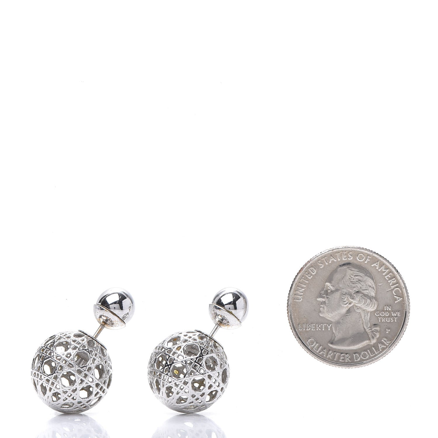 Christian Dior Cannage Mise En Dior Tribal Earrings Silver 2 of 4