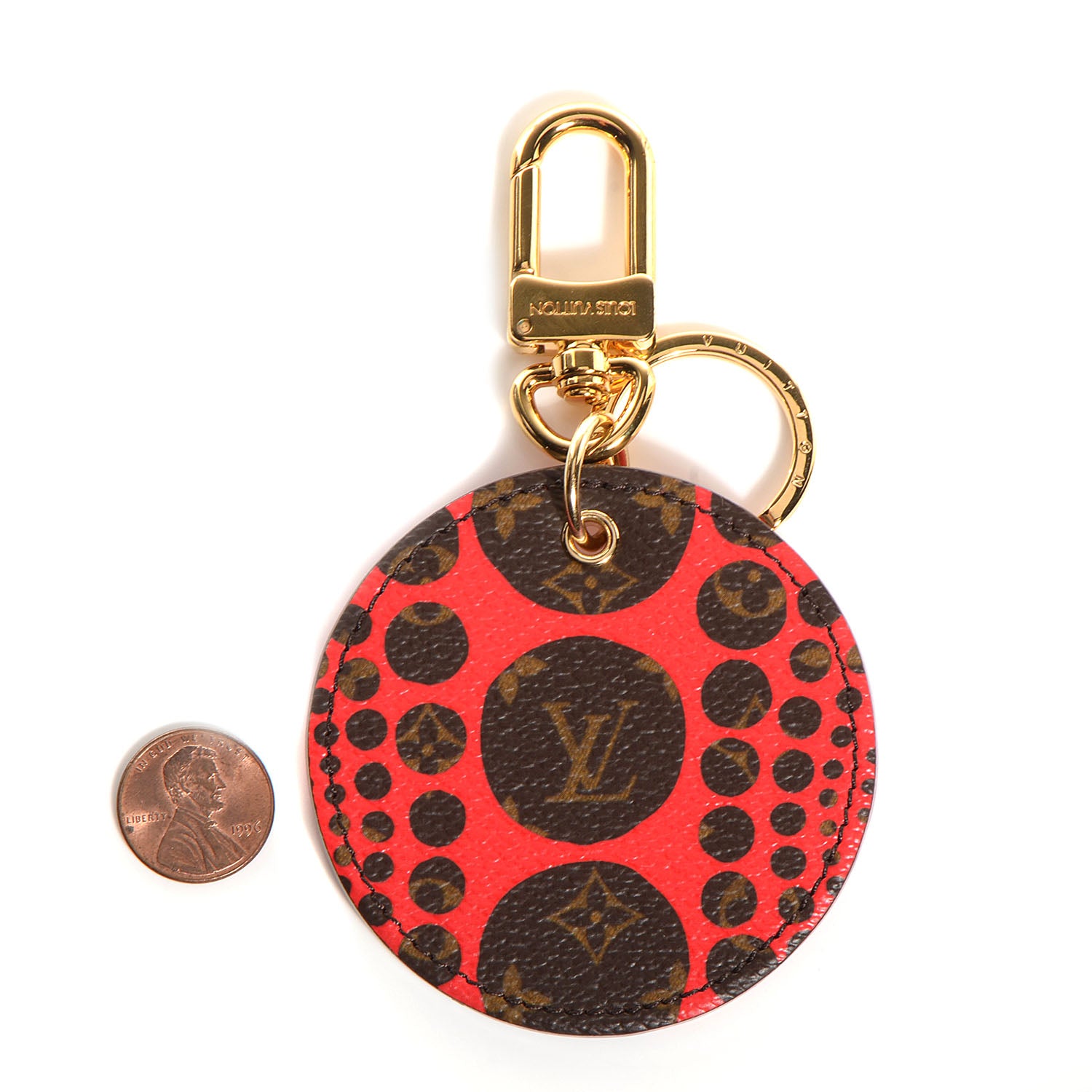 Louis Vuitton Monogram Kusama Pumpkin Dots Key Holder Red 2 of 6