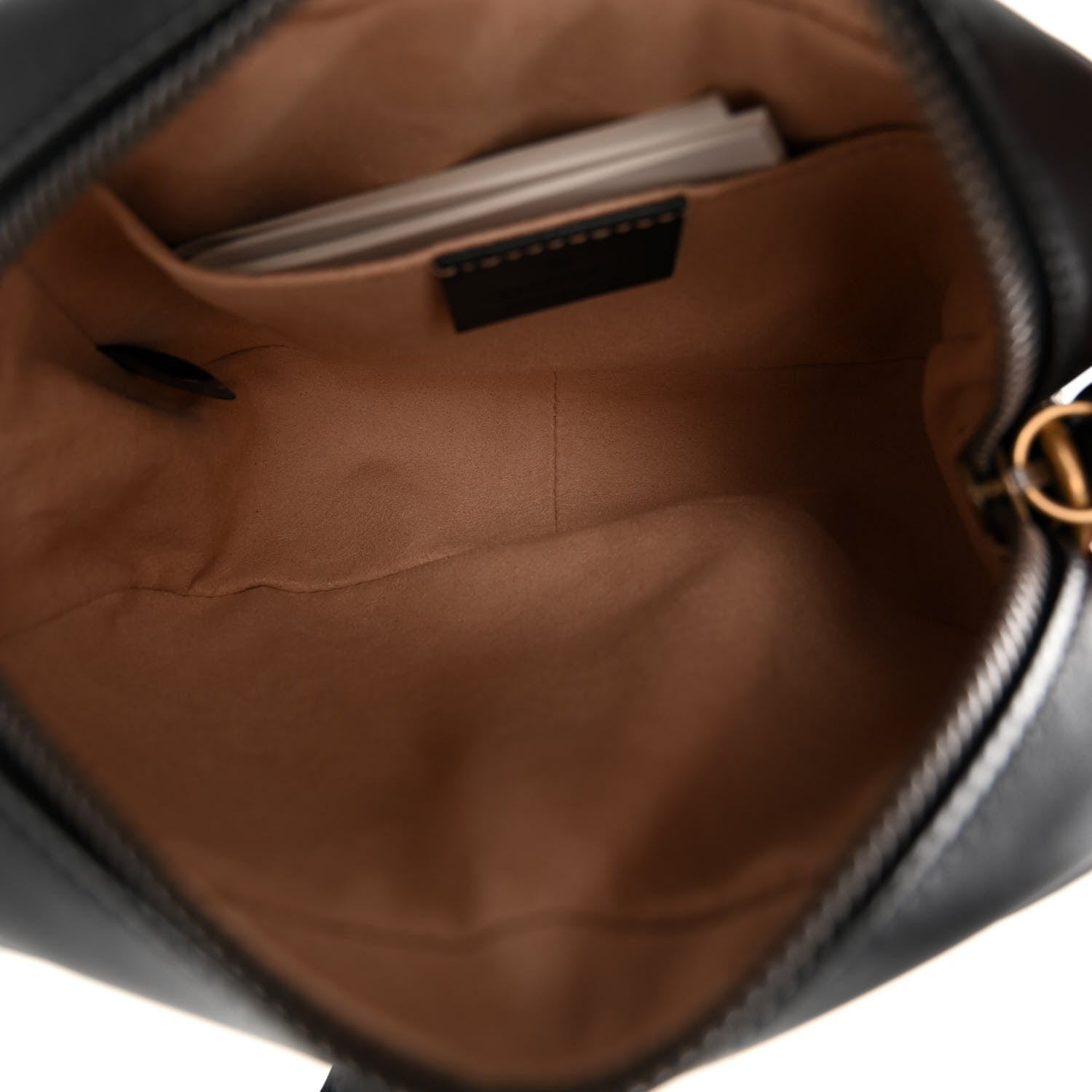 Gucci Calfskin Matelasse Mini GG Marmont Chain Shoulder Bag Black 5 of 9