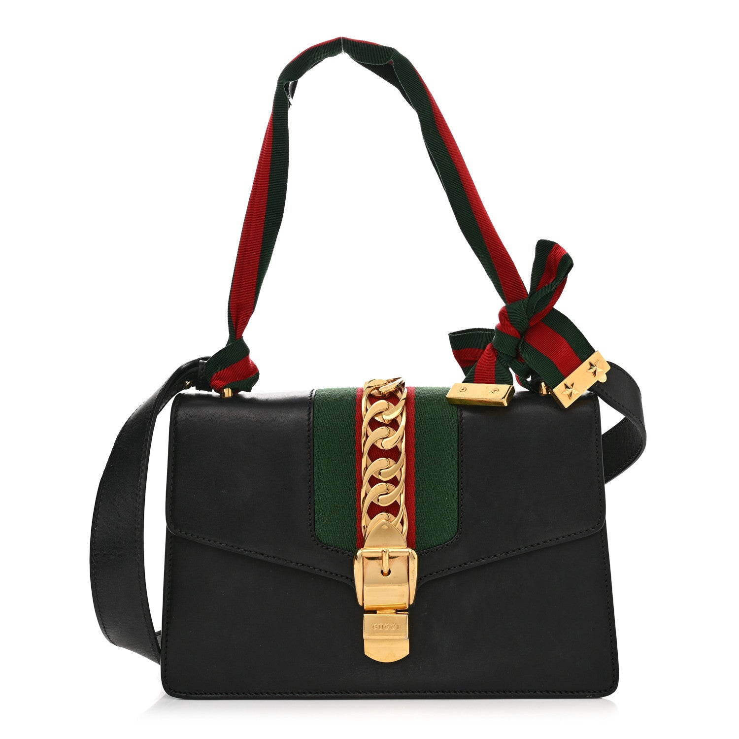 Gucci Calfskin Small Sylvie Shoulder Bag Black 1 of 16