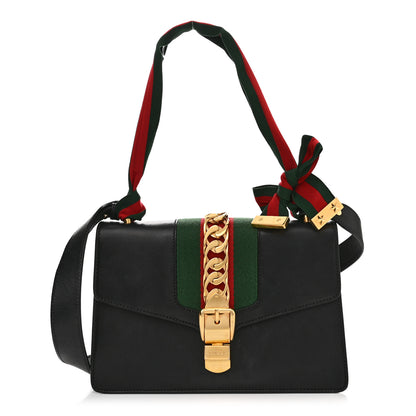 Gucci Calfskin Small Sylvie Shoulder Bag Black 1 of 16