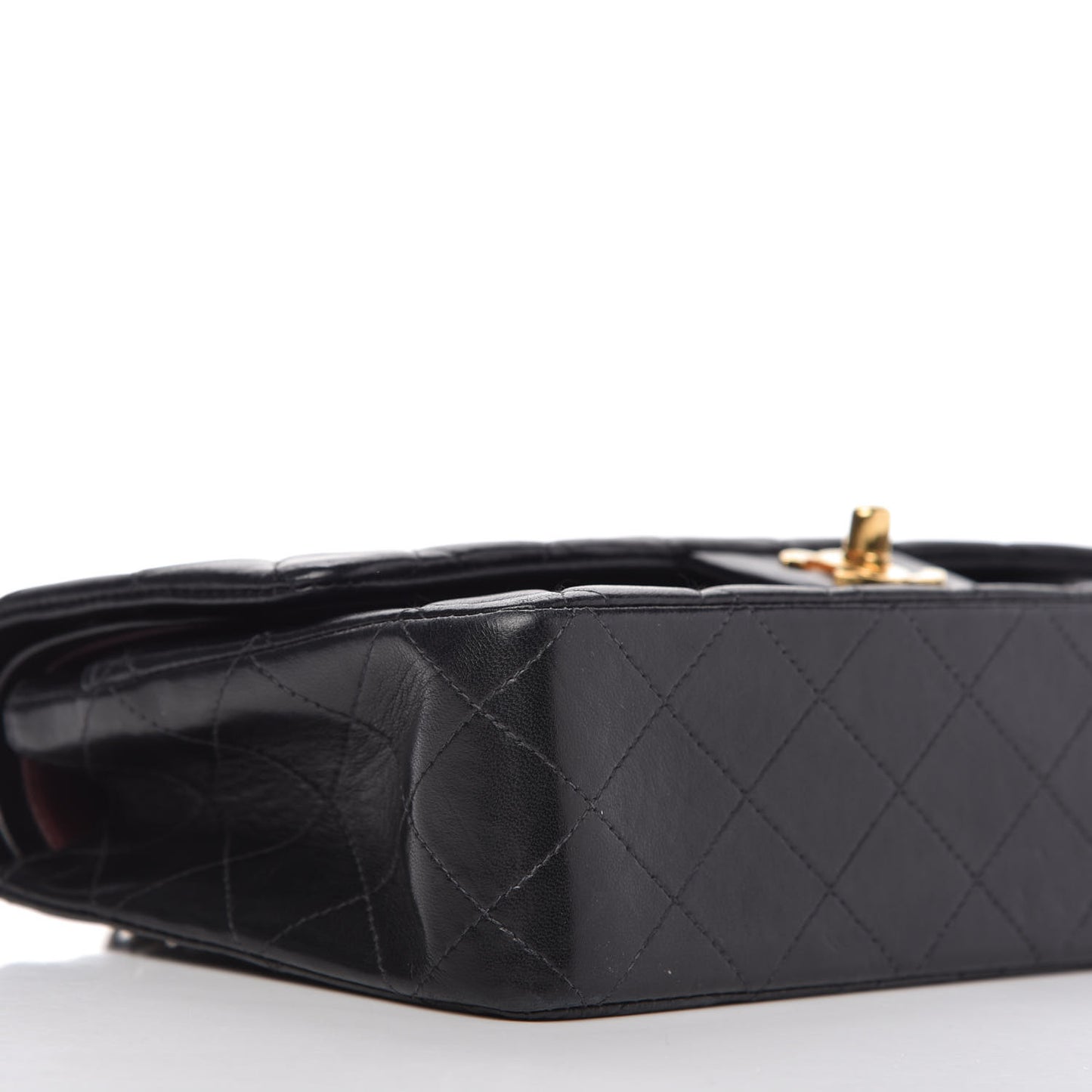 Lambskin Quilted Medium Double Flap Black