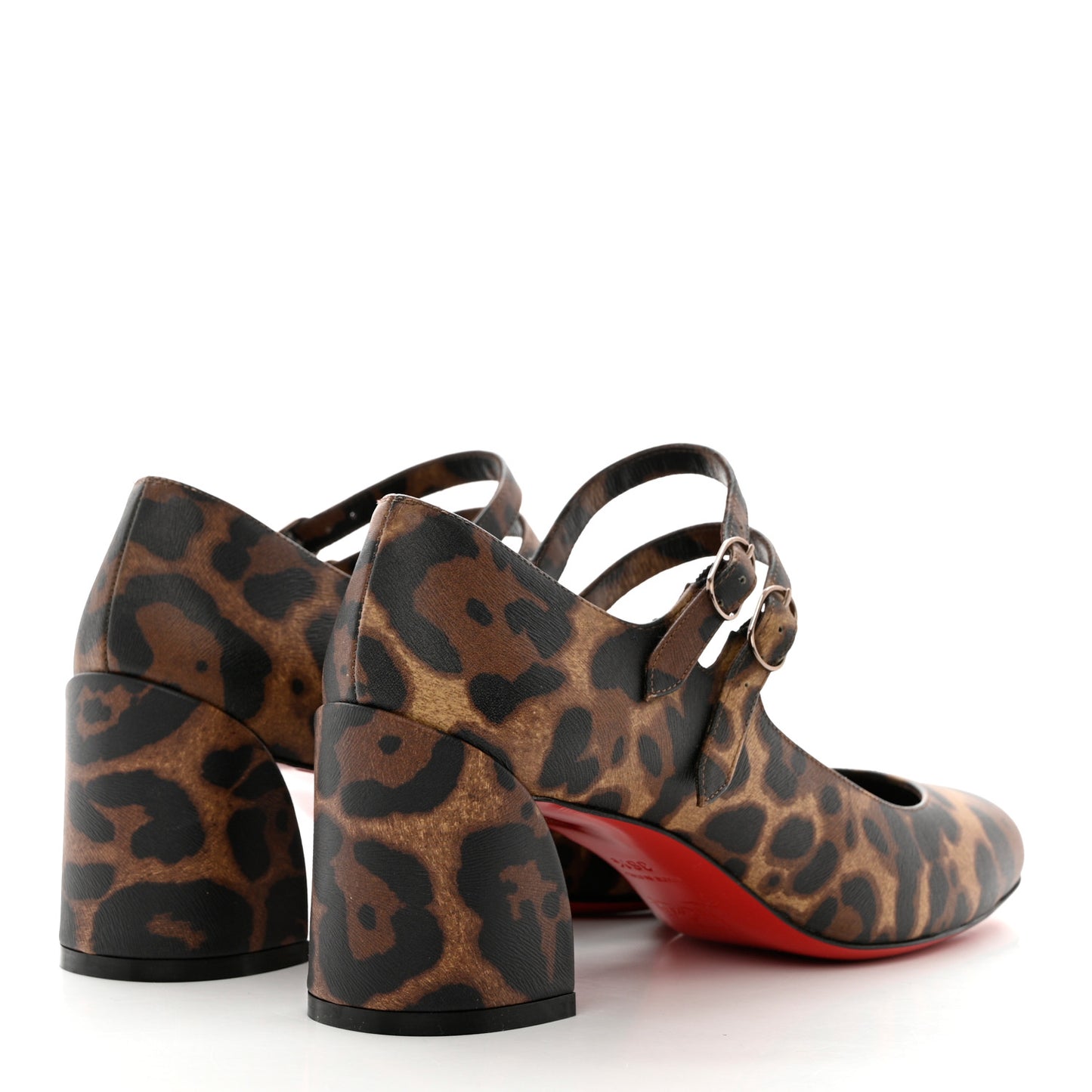 Calfskin Miss Jane Mary Janes 55 Pumps 36.5 Leopard