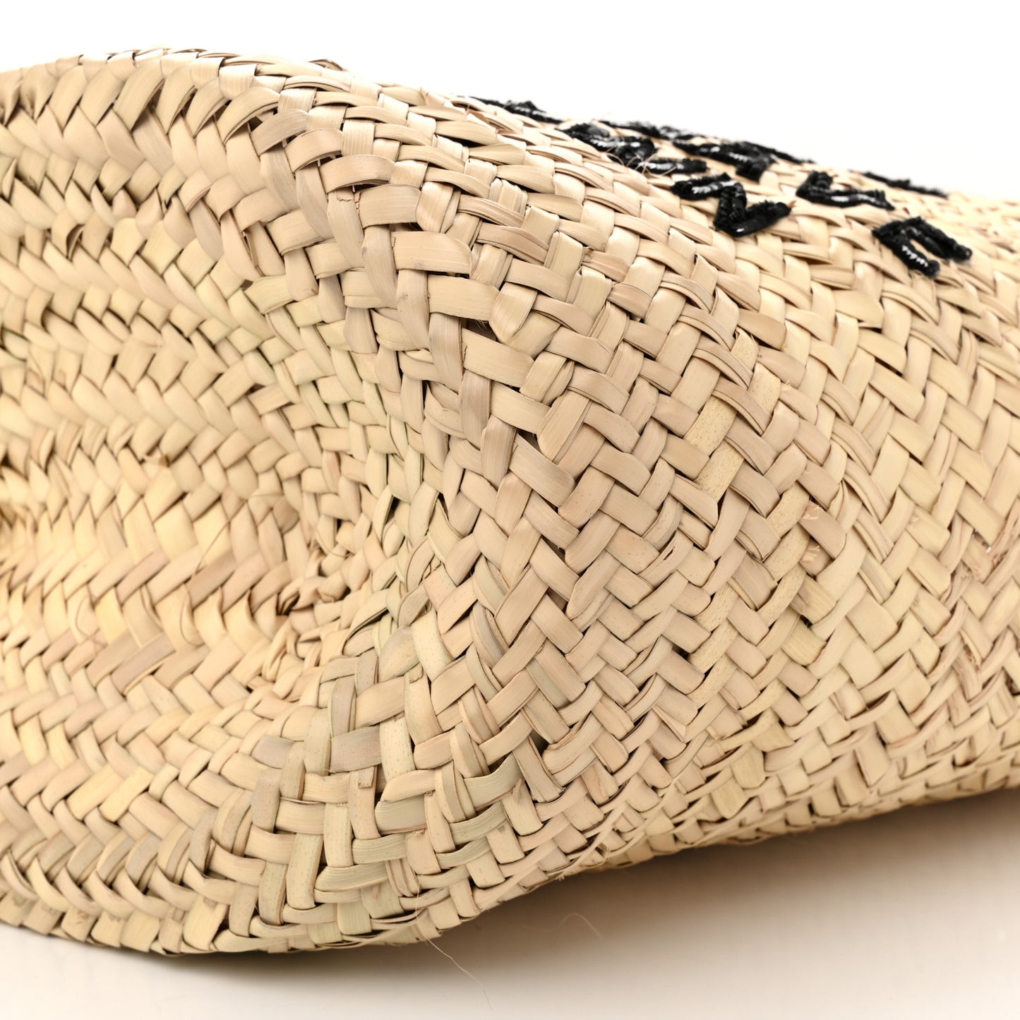 X DAVID KRAMER Raffia Calfskin Panier Bag White