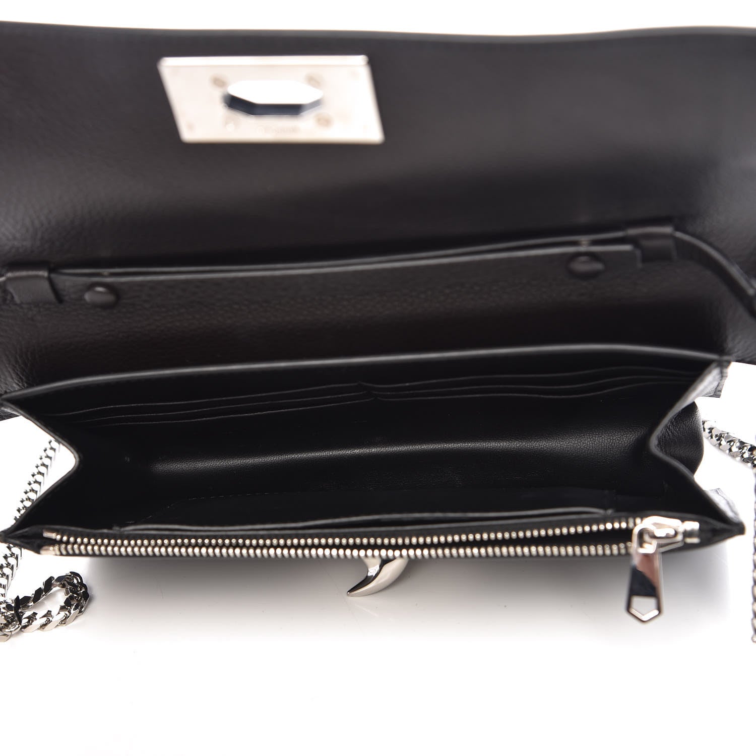 Givenchy Calfskin Shark Lock Chain Wallet Black 7 of 11