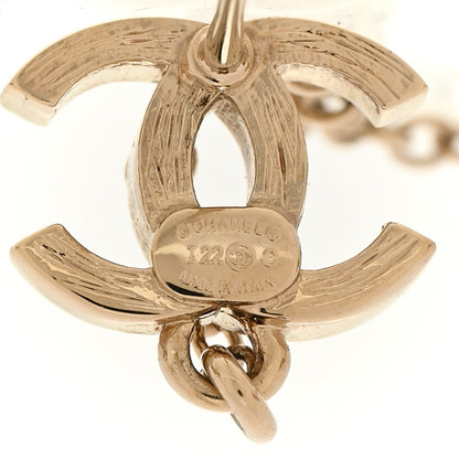 Chanel Metal Crystal CC Chain Cuff Earrings Gold 4 of 5