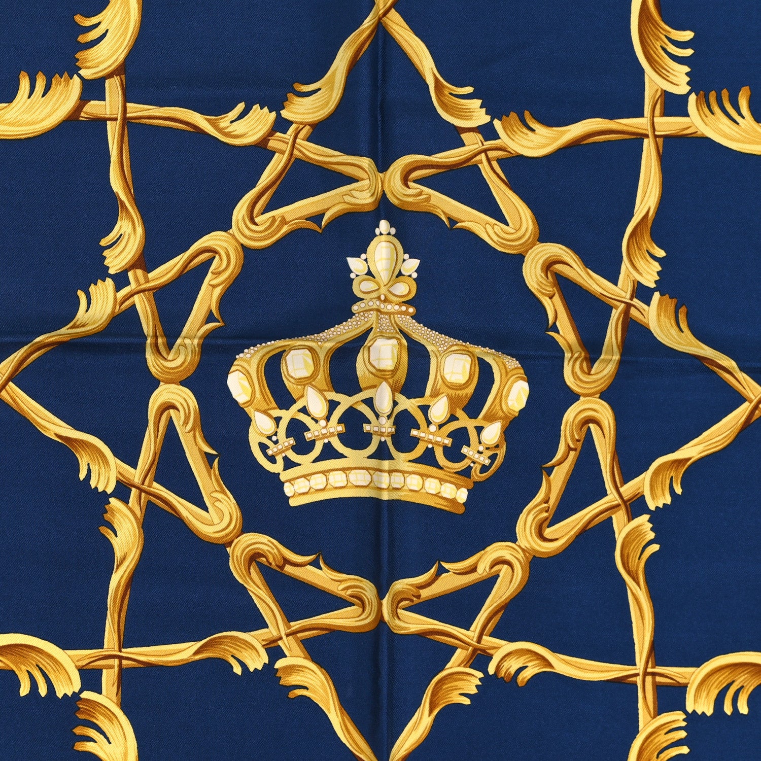Hermes Silk Couronnes Crown Scarf 90 3 of 3