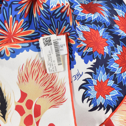 Hermes Silk Twill The Three Graces Scarf 90 White Rouge Bleu 4 of 4