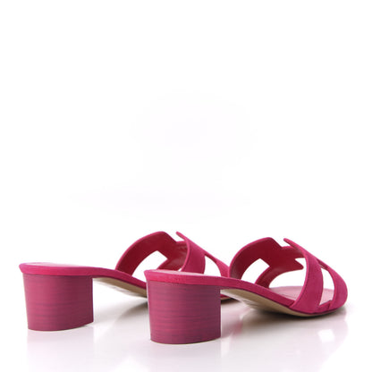 Hermes Suede Goatskin Oasis Sandals 36 Rose Fuchsia 4 of 9