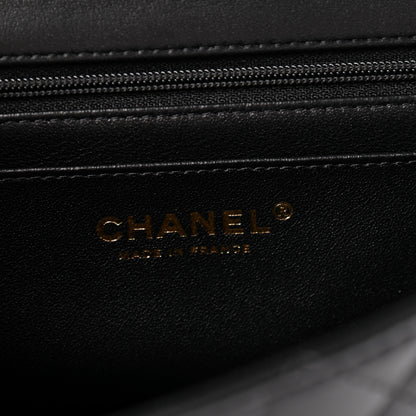 Chanel Lambskin Quilted Mini Top Handle Rectangular Flap Black 6 of 11