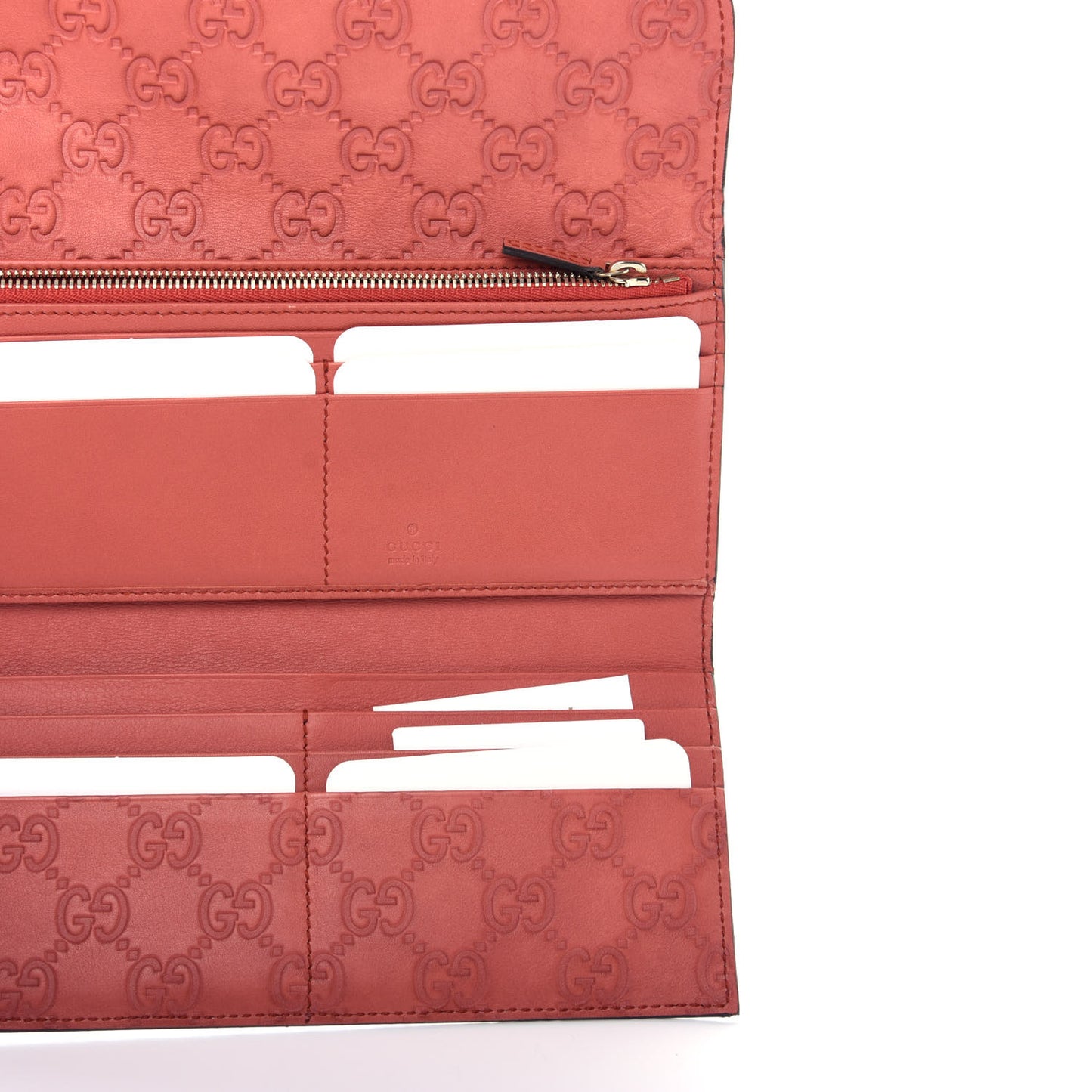 Guccissima Interlocking G Continental Wallet Coral