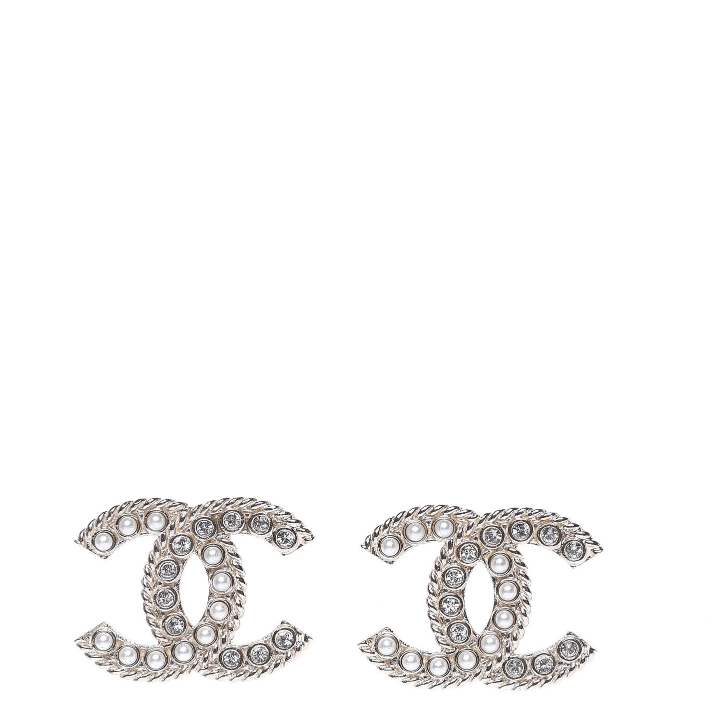 Pearl Crystal April In Paris CC Earrings Light Gold