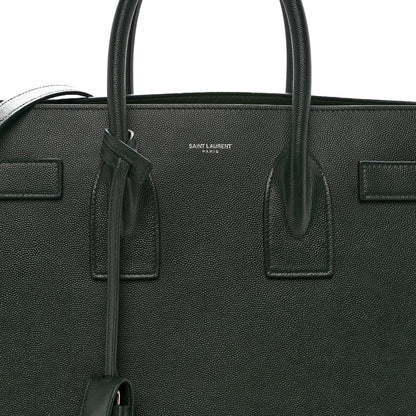 Saint Laurent Grained Calfskin Small Sac De Jour Dark Vert 8 of 13