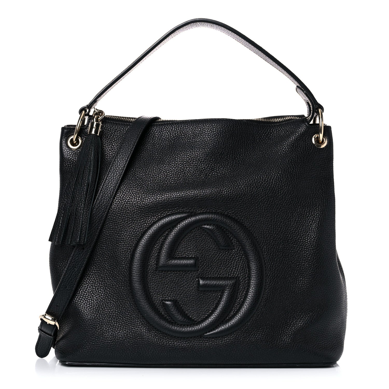 Gucci Pebbled Calfskin Large Soho Hobo Black 1 of 20