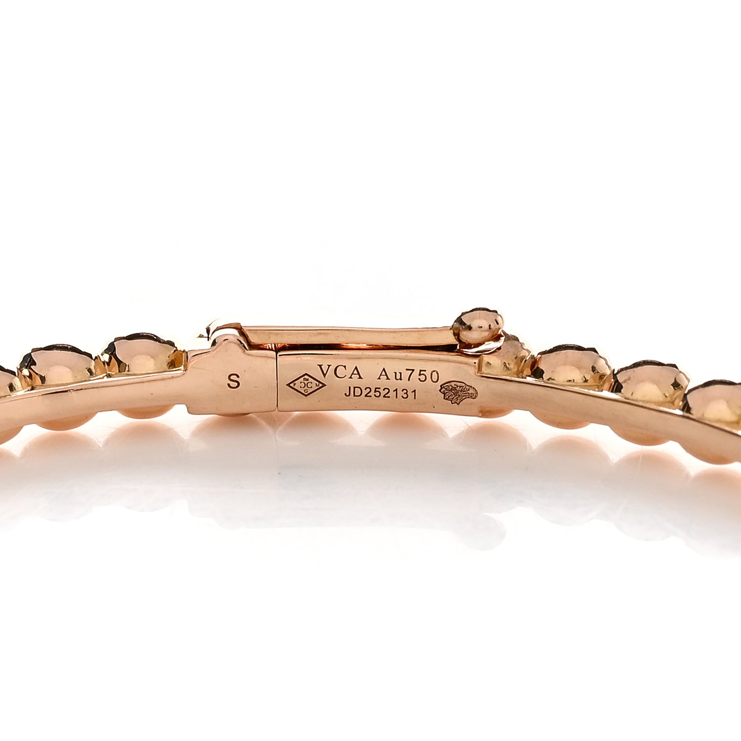 18K Rose Gold Perlee Pearls of Gold Bracelet S