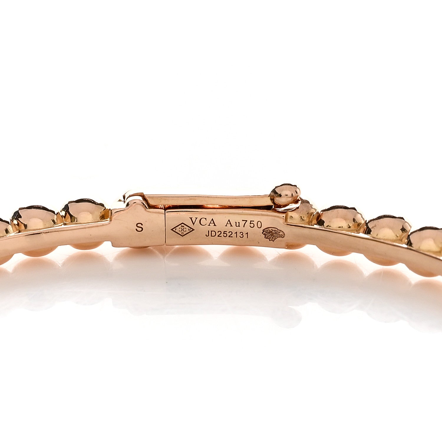 Van Cleef & Arpels 18K Rose Gold Perlee Pearls of Gold Bracelet S 3 of 4