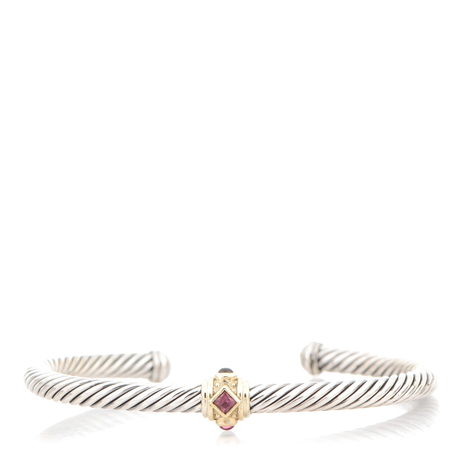 David Yurman Sterling Silver 14K Gold 5mm Cable Renaissance Bracelet 1 of 4