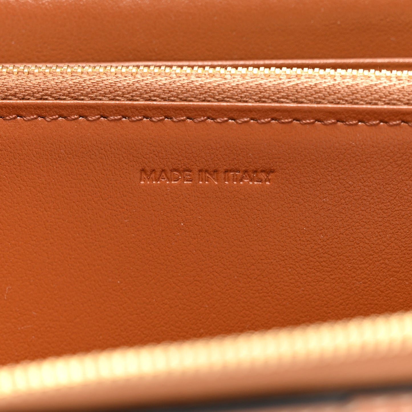 Natural Calfskin Large Zip Around Multifunction Wallet Tan