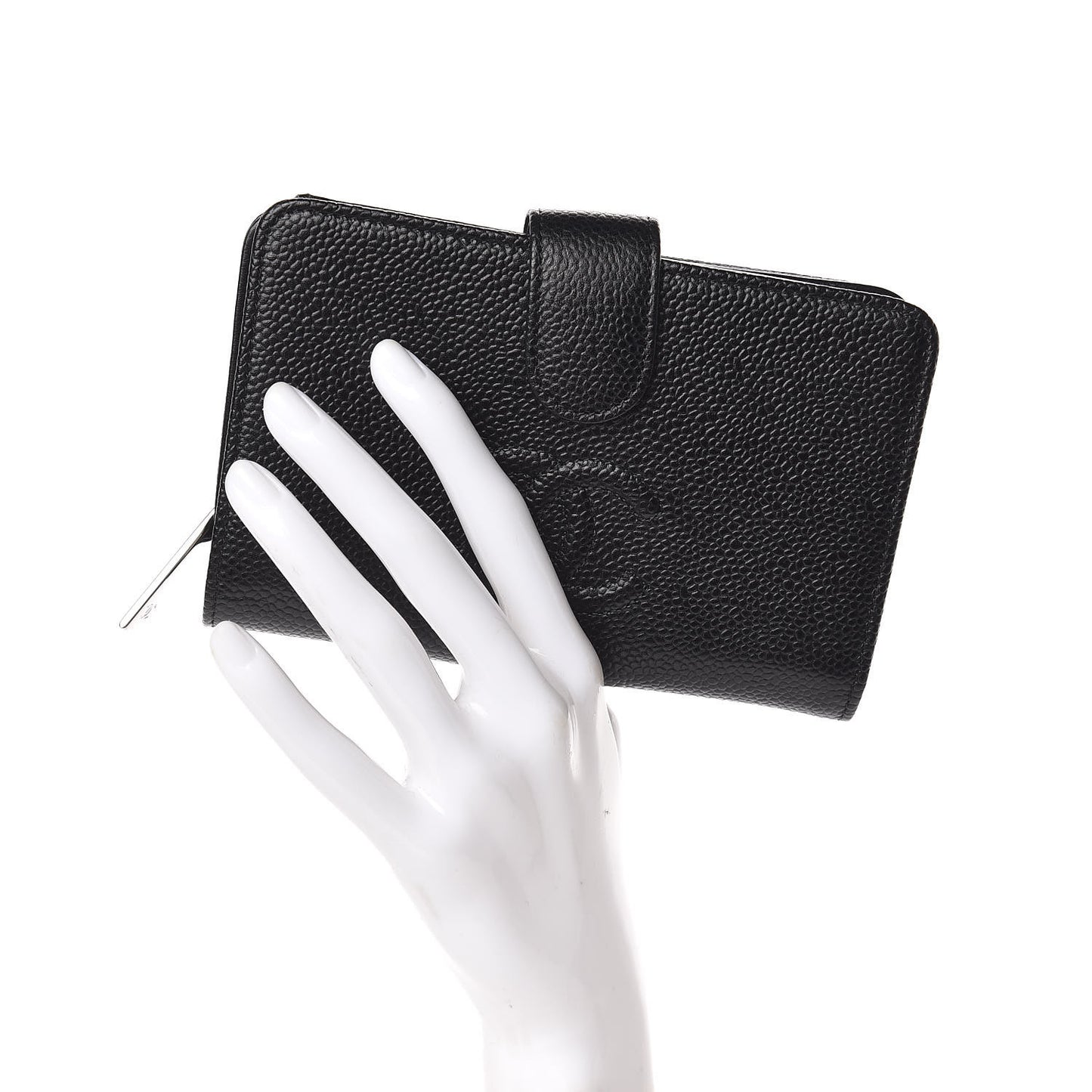 Caviar Timeless CC Zipped Pocket Wallet Black