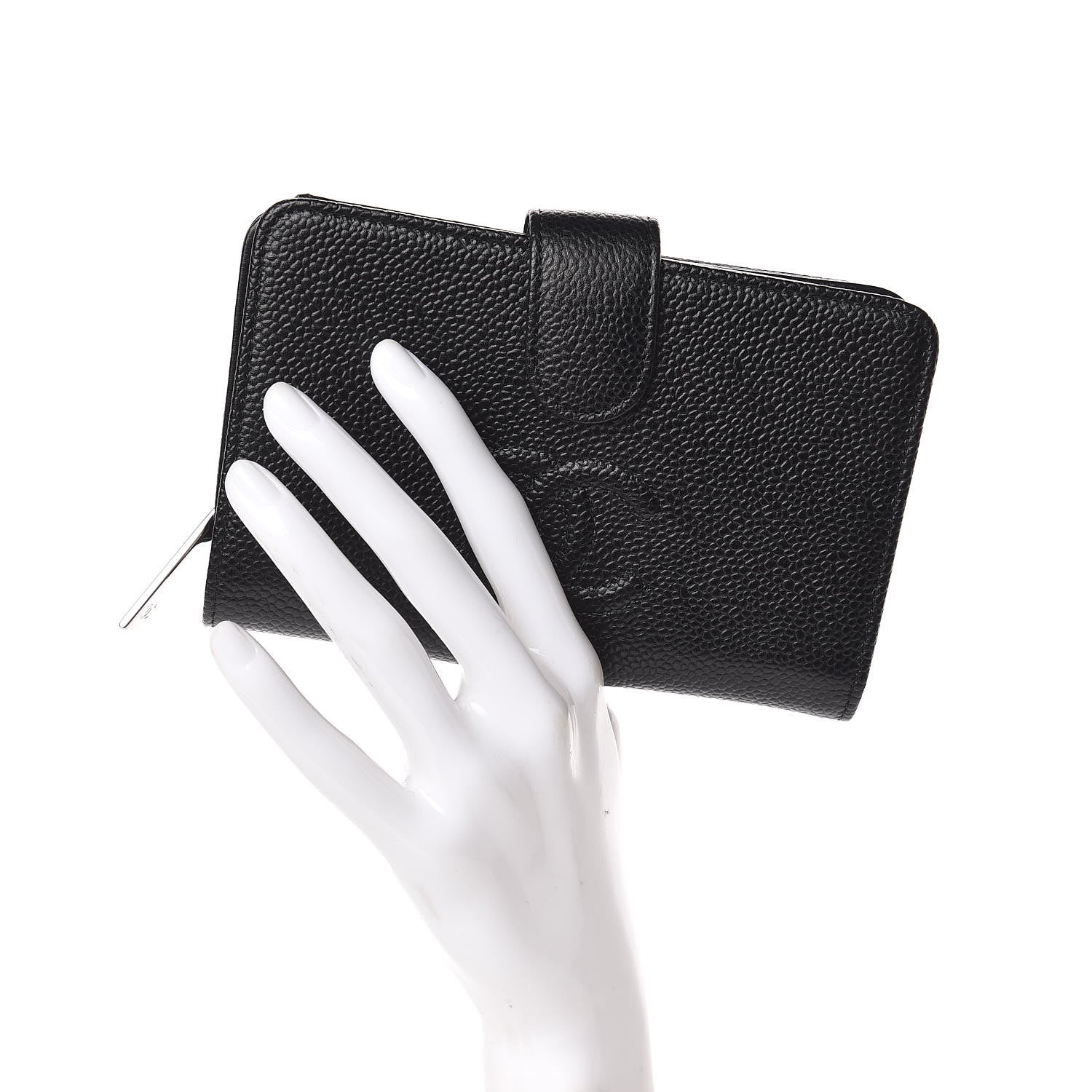 Chanel Caviar Timeless CC Zipped Pocket Wallet Black 2 of 9