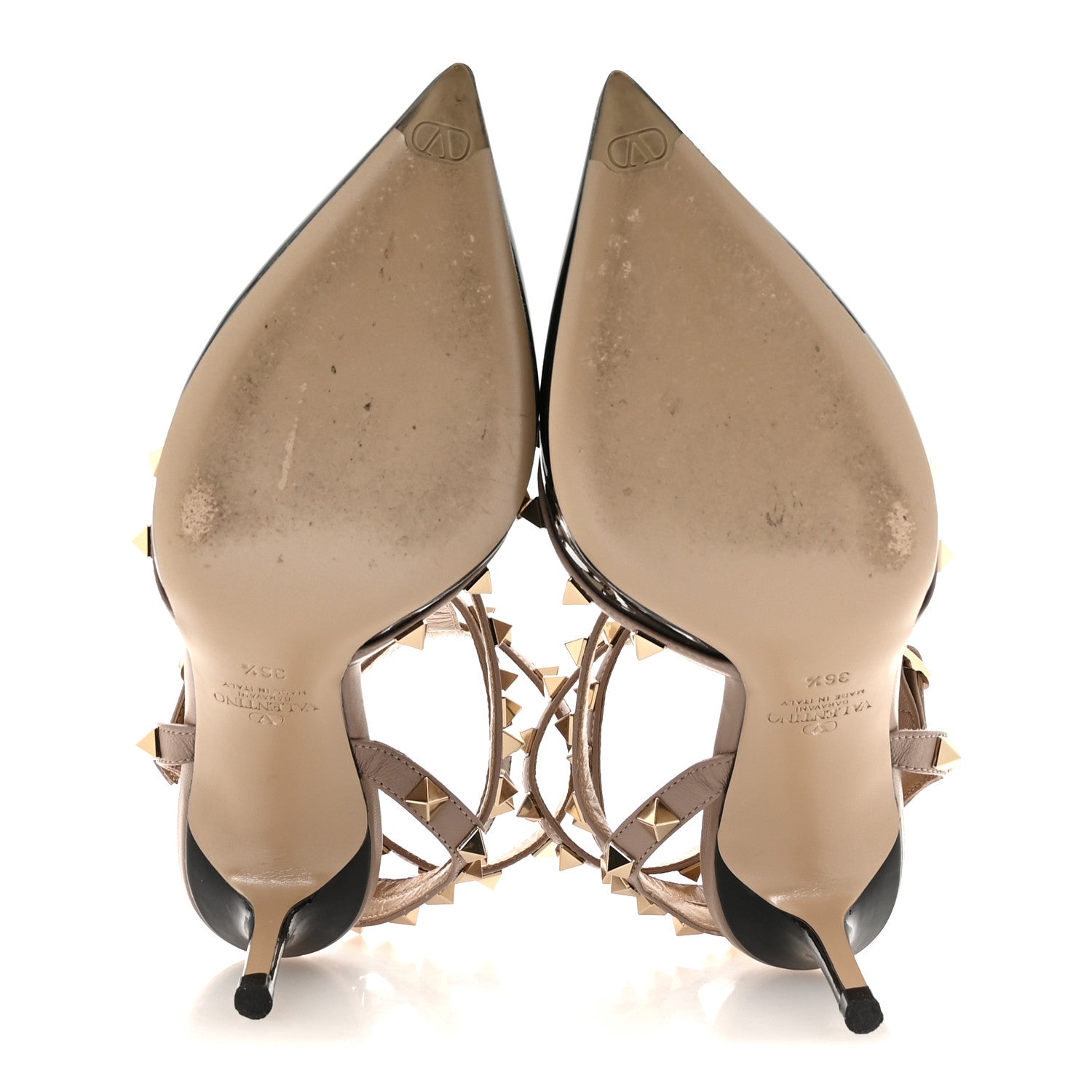 Valentino Garavani Patent Nappa Rockstud Ankle Strap 65mm Pumps 36.5 Black Poudre 6 of 9