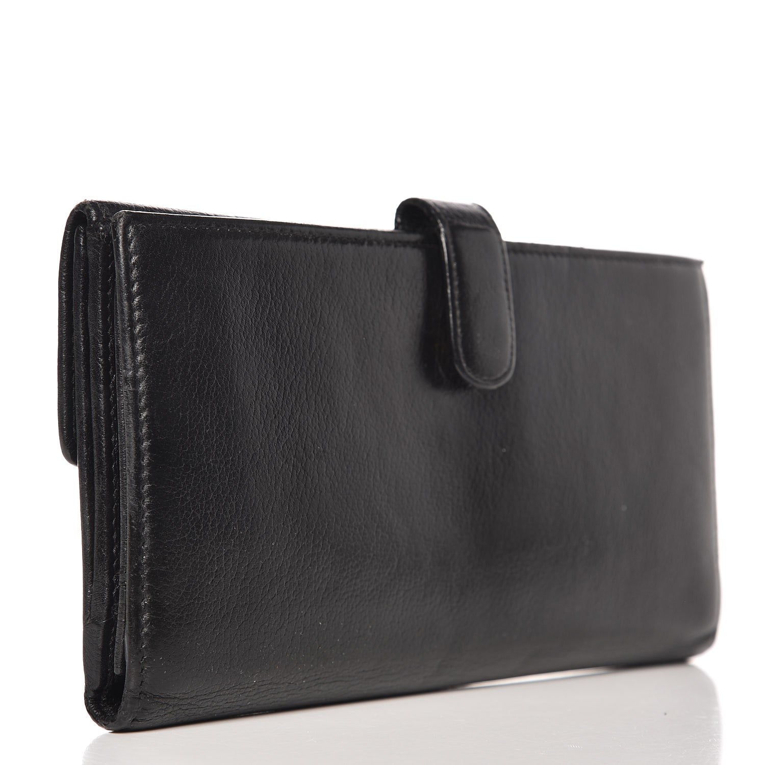 Chanel Goatskin Camellia Embossed Flap Wallet Black 3 of 11