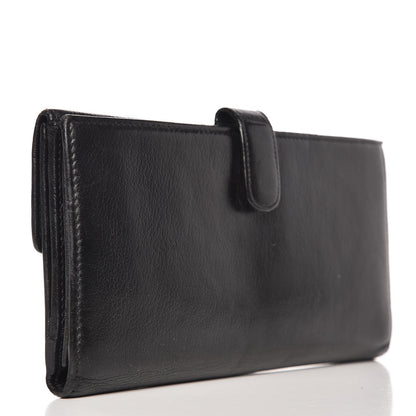 Chanel Goatskin Camellia Embossed Flap Wallet Black 3 of 11