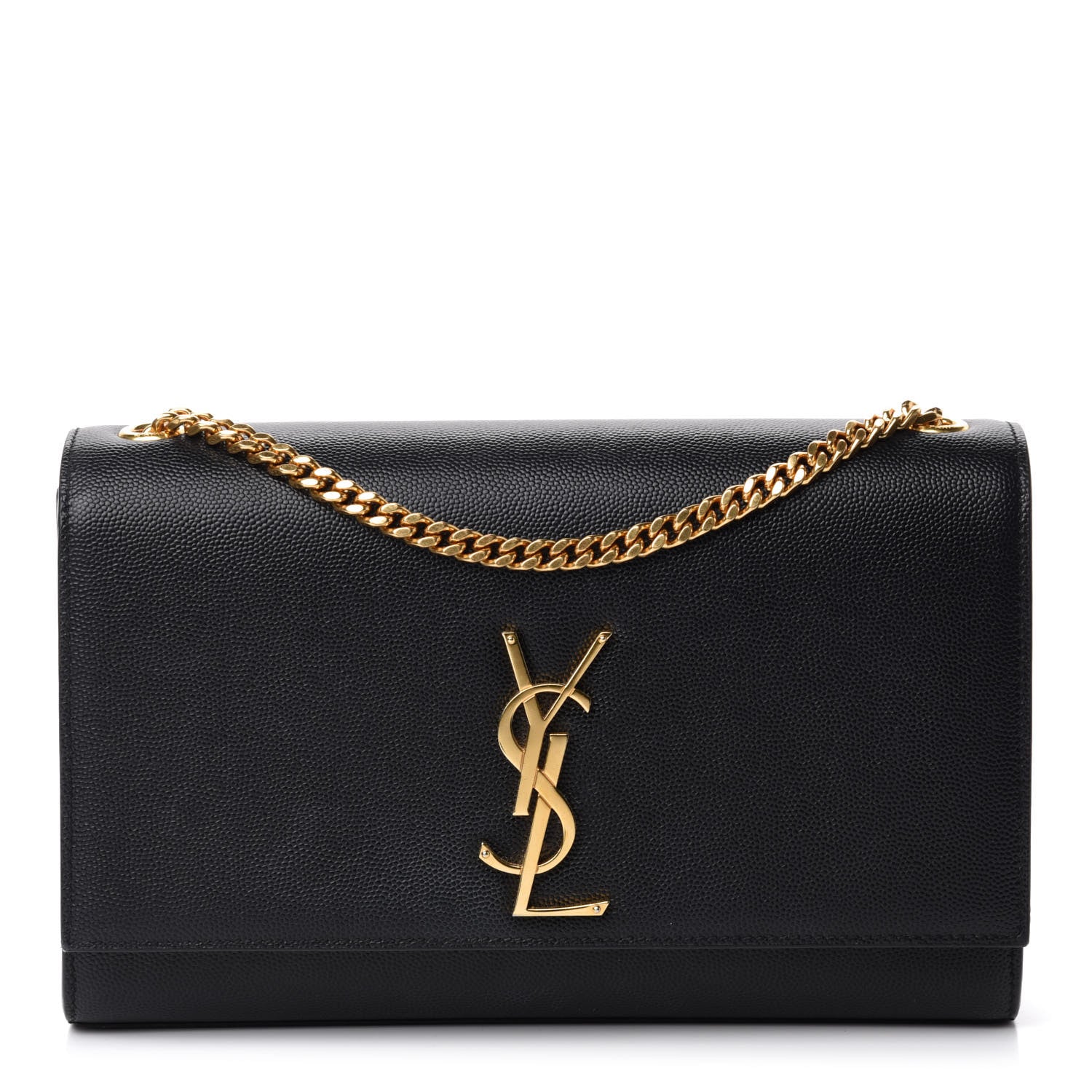 Saint Laurent Grain De Poudre Medium Classic Monogram Kate Satchel Black 1 of 11